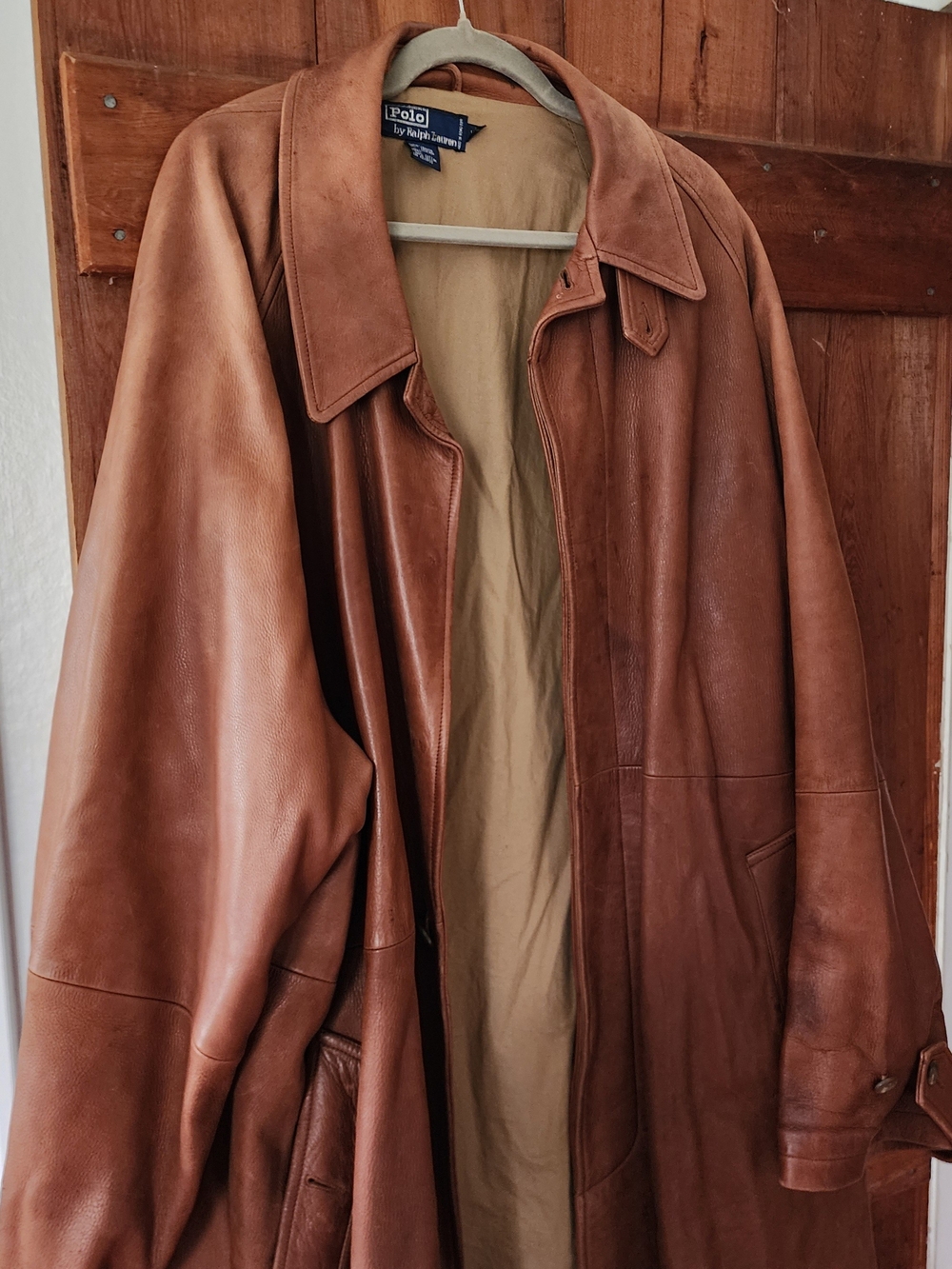 Ralph Lauren Tan/Brown Leather Trench Coat